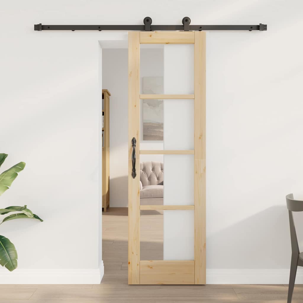 Skydedør ORKDAL Naturlig og sort 61 x 198,5 cm