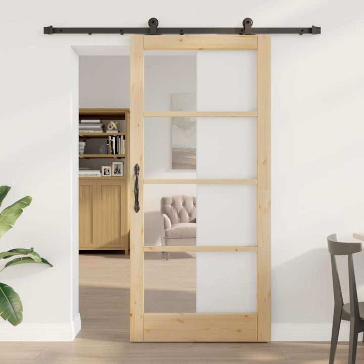 Skydedør ORKDAL Naturlig og sort 93 x 202 cm