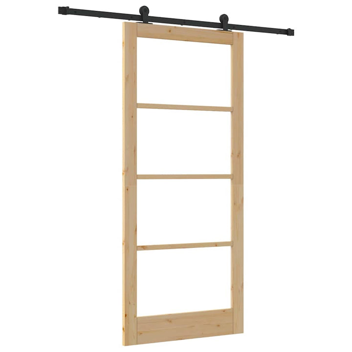 Skydedør ORKDAL 93 x 211 cm Massivt fyrretræ og glas