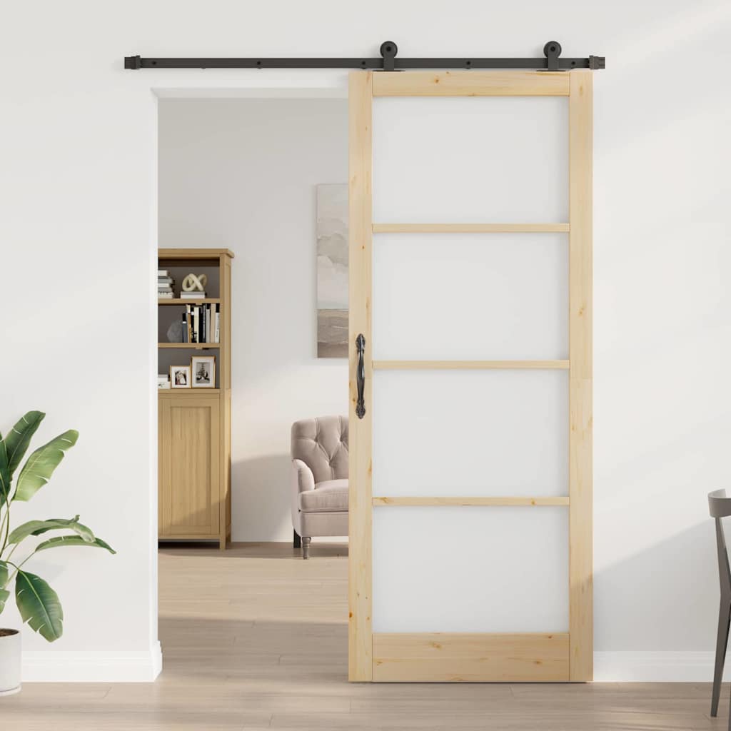 Skydedør ORKDAL Naturlig og sort 93 x 232 cm