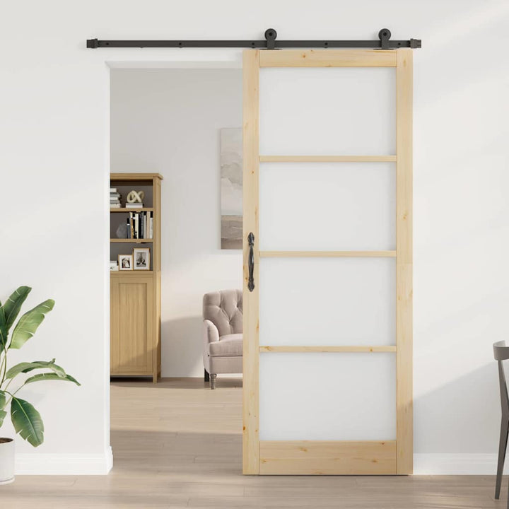 Skydedør ORKDAL Naturlig og sort 93 x 232 cm