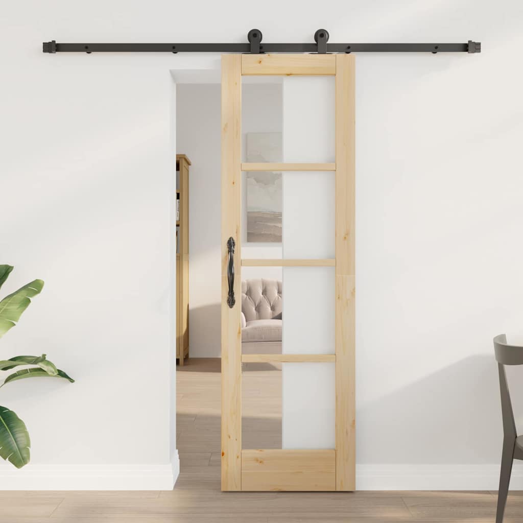 Skydedør ORKDAL Naturlig og sort 61 x 198,5 cm