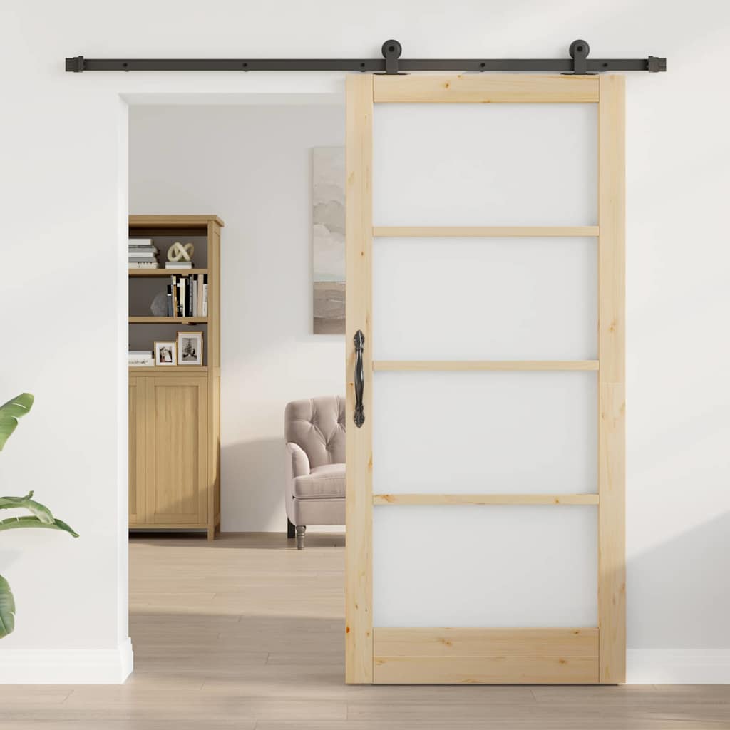 Skydedør ORKDAL Naturlig og sort 93 x 202 cm