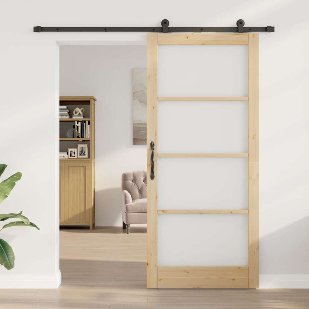 Skydedør ORKDAL 93 x 211 cm Massivt fyrretræ og glas
