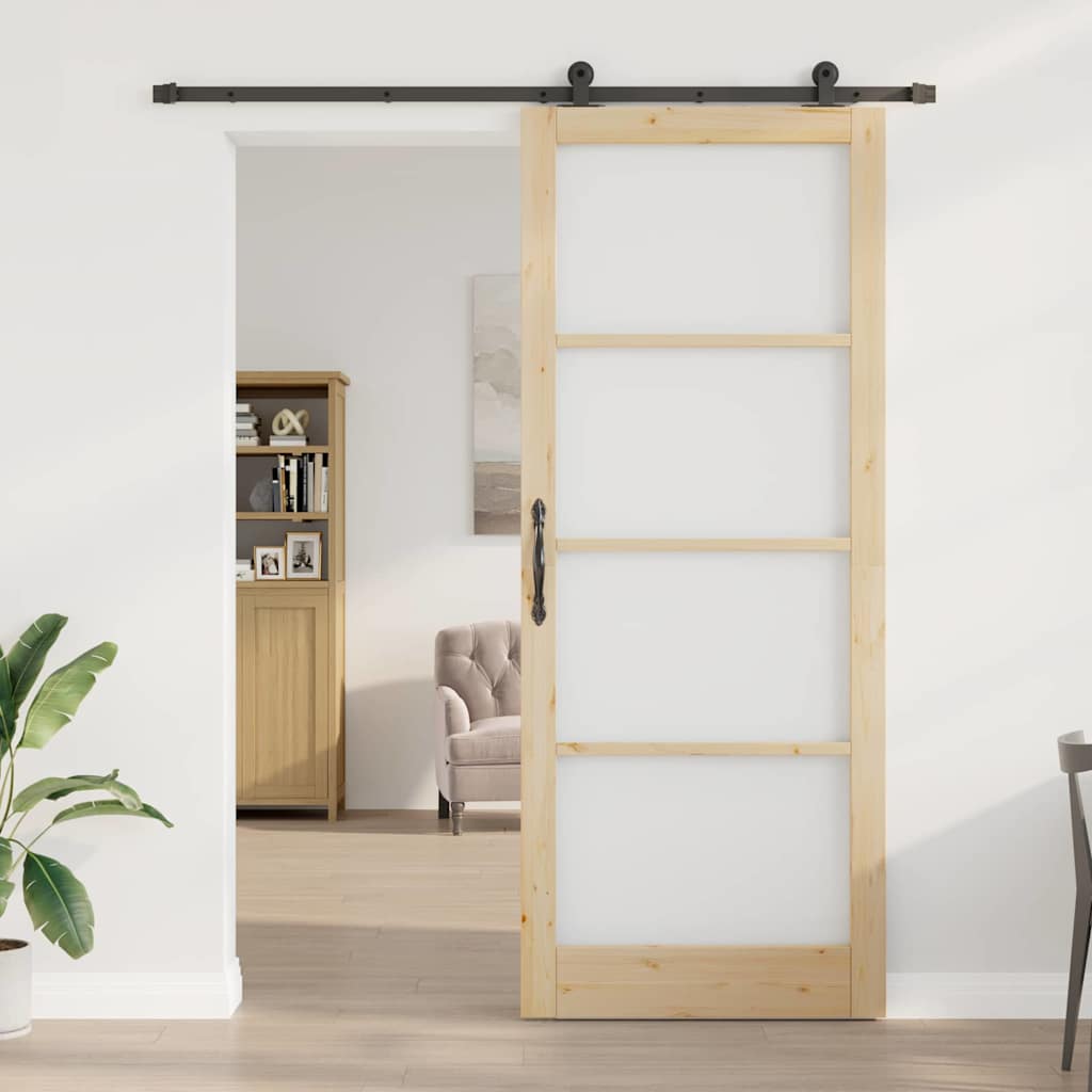 Skydedør ORKDAL Naturlig og sort 93 x 232 cm