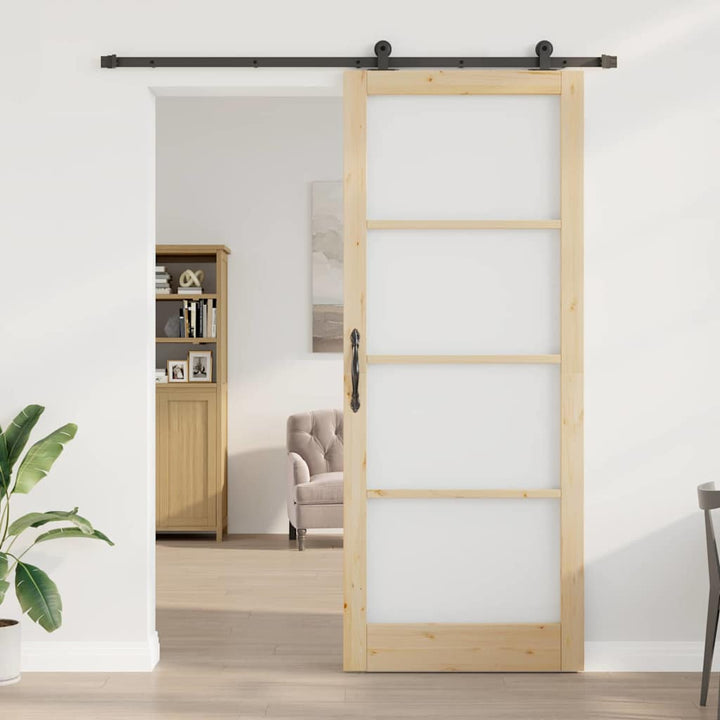 Skydedør ORKDAL Naturlig og sort 93 x 232 cm