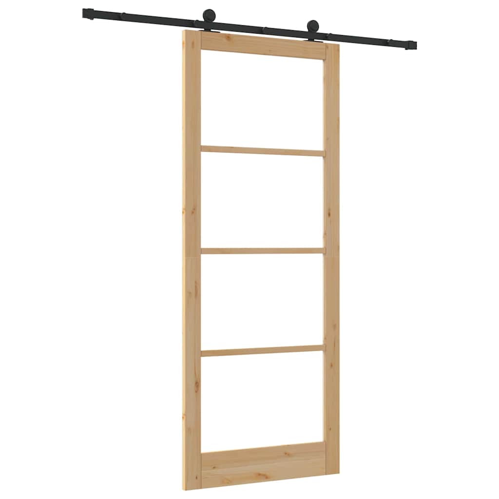 Skydedør ORKDAL Naturlig og sort 93 x 232 cm