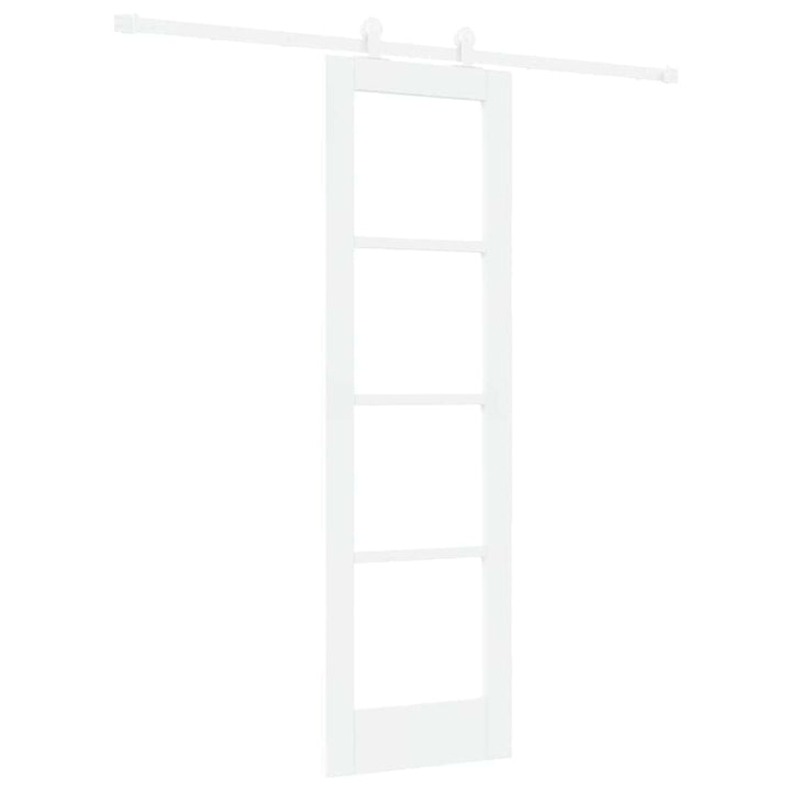 Skydedør ORKDAL 61 x 198,5 cm Massivt fyrretræ og glas Hvid