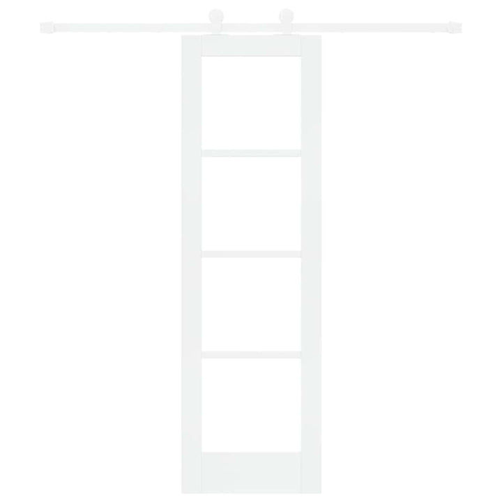 Skydedør ORKDAL 61 x 198,5 cm Massivt fyrretræ og glas Hvid