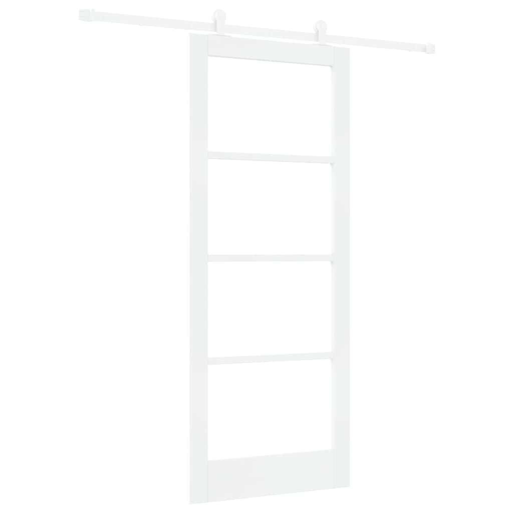 Skydedør ORKDAL Hvid 83 x 202 cm Massivt fyrretræ og glas