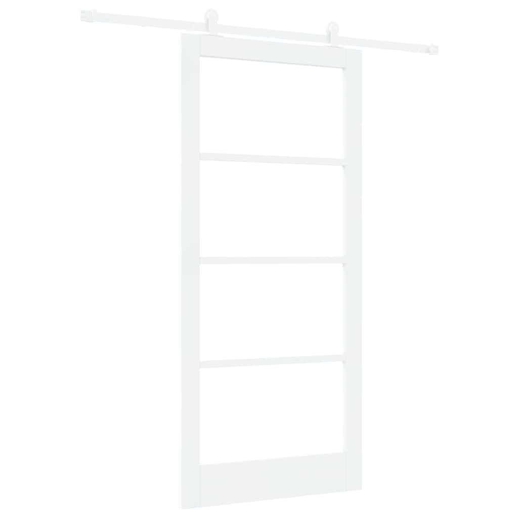Skydedør ORKDAL Hvid 93 x 202 cm Massivt fyrretræ og glas