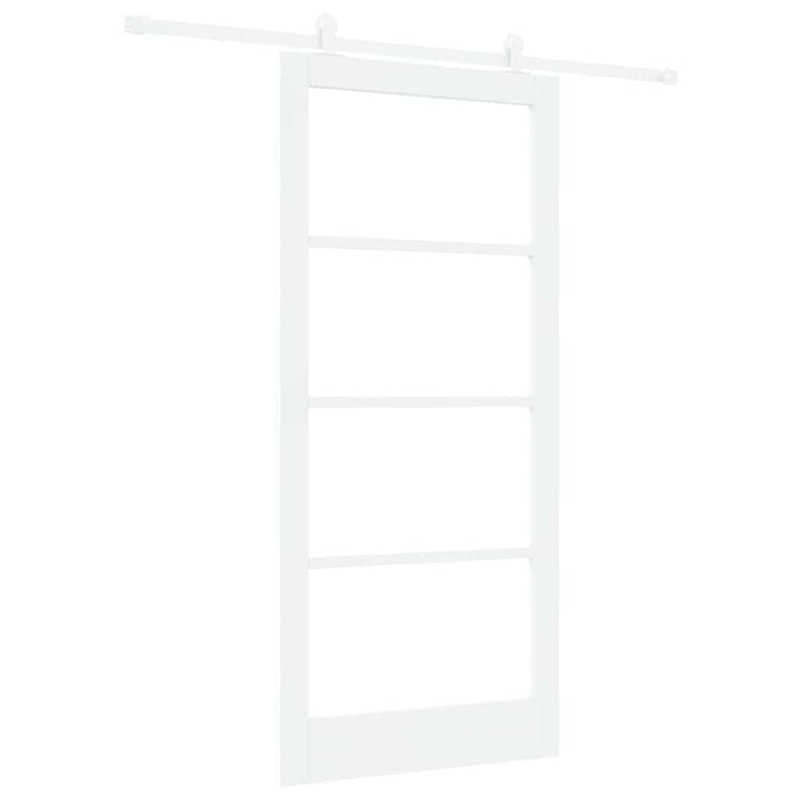 Skydedør ORKDAL Hvid 93 x 202 cm Massivt fyrretræ og glas