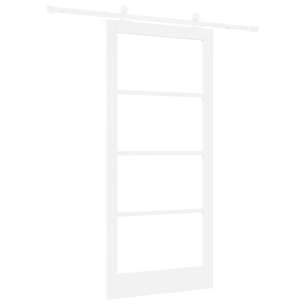 Skydedør ORKDAL Hvid 93 x 202 cm Massivt fyrretræ og glas