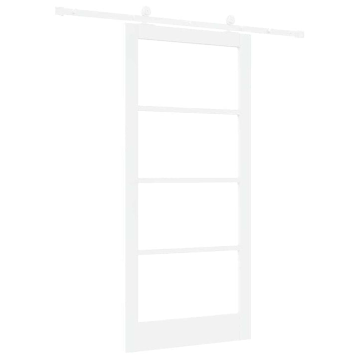 Skydedør ORKDAL Hvid 93 x 202 cm Massivt fyrretræ og glas