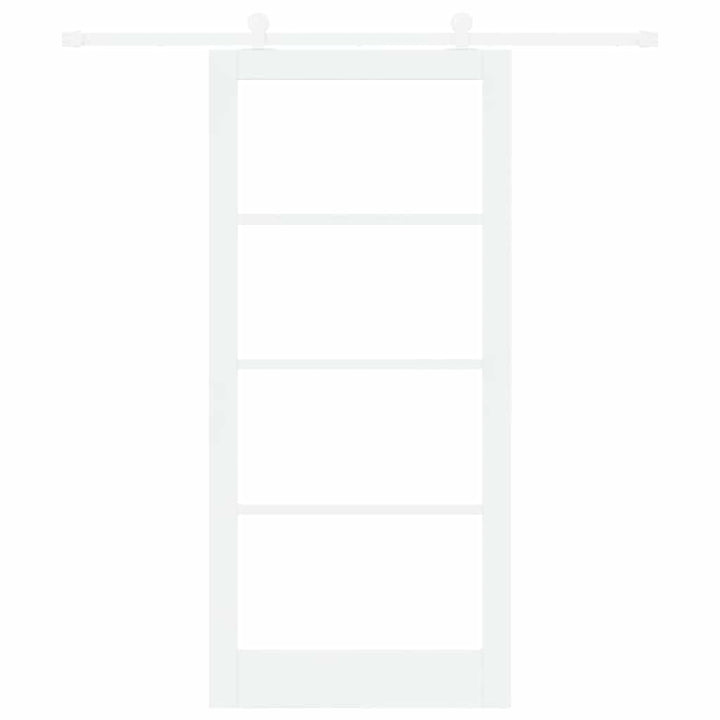 Skydedør ORKDAL Hvid 93 x 202 cm Massivt fyrretræ og glas