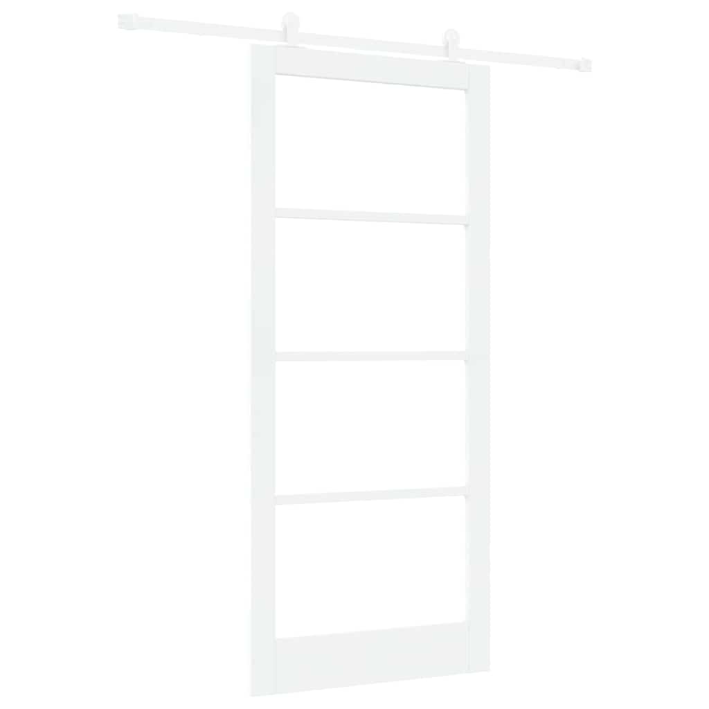 Skydedør ORKDAL Hvid 93 x 211 cm Massivt fyrretræ og glas