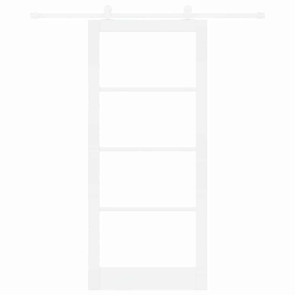 Skydedør ORKDAL Hvid 93 x 211 cm Massivt fyrretræ og glas