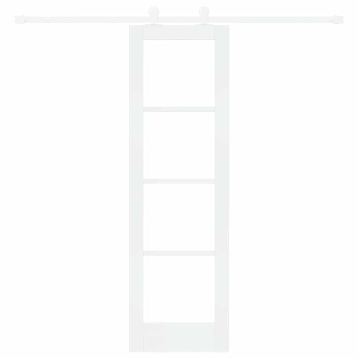 Skydedør ORKDAL 61 x 198,5 cm Massivt fyrretræ og glas Hvid