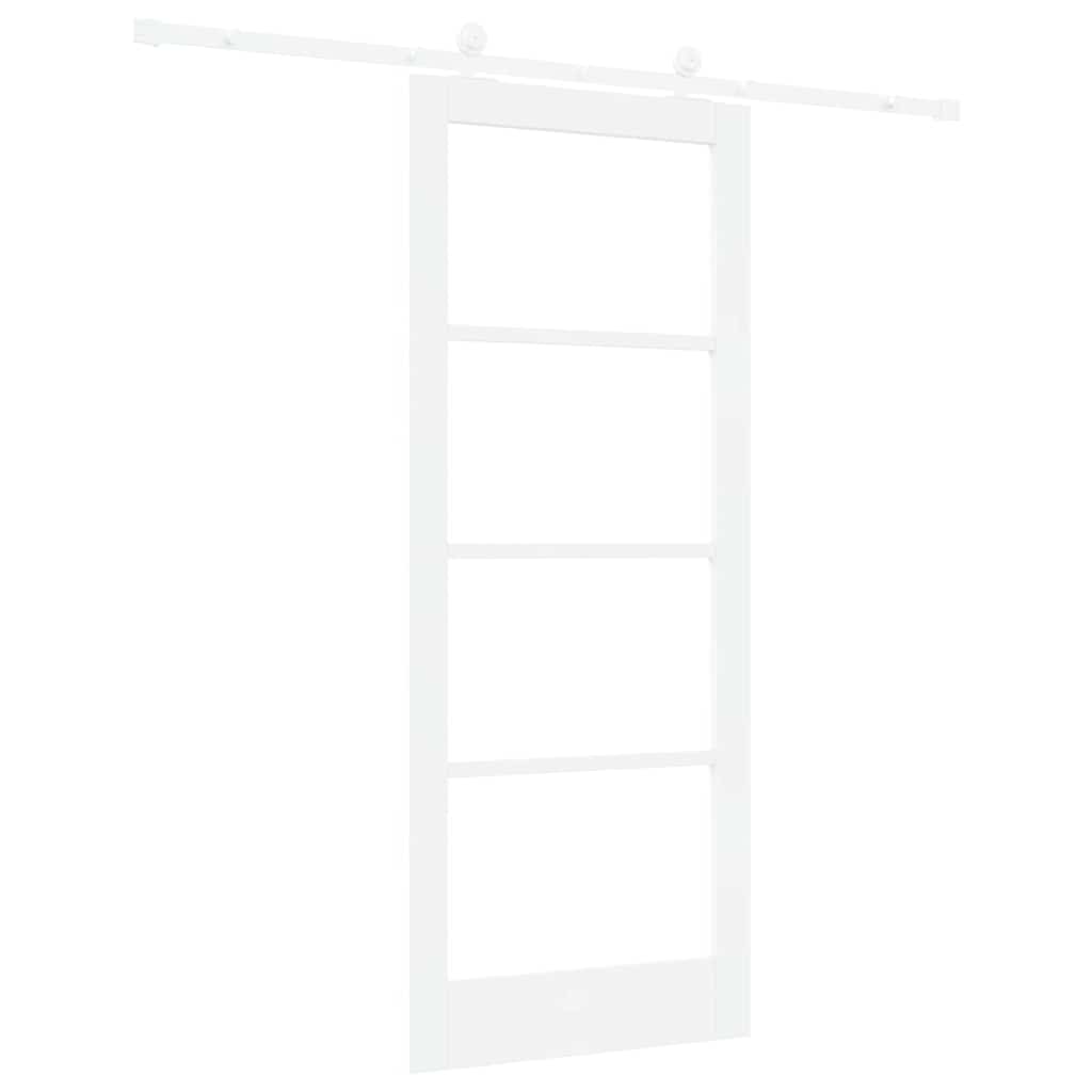 Skydedør ORKDAL Hvid 83 x 202 cm Massivt fyrretræ og glas