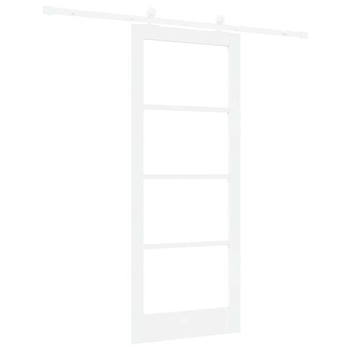 Skydedør ORKDAL Hvid 83 x 202 cm Massivt fyrretræ og glas