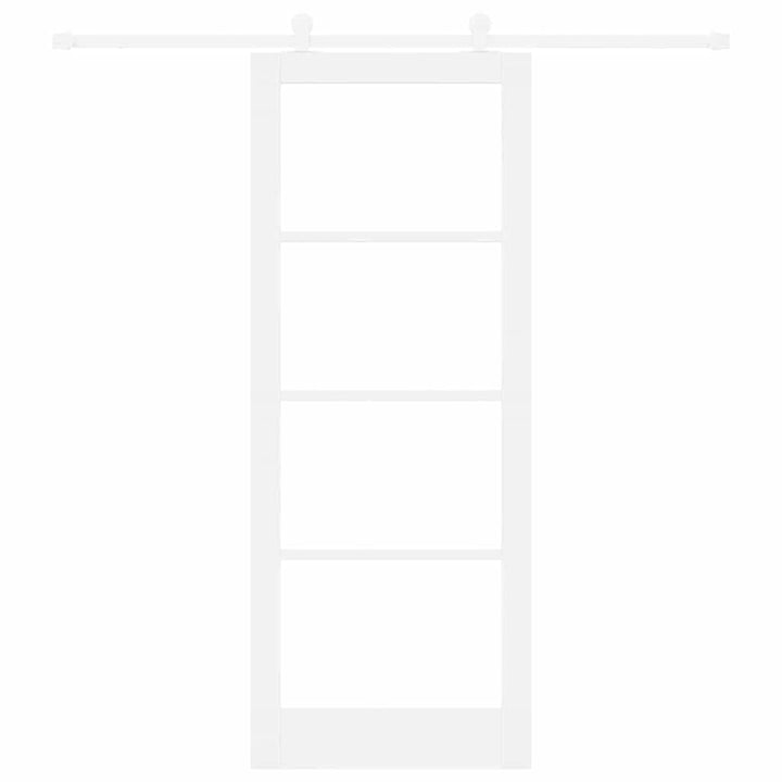 Skydedør ORKDAL Hvid 83 x 211 cm Massivt fyrretræ og glas