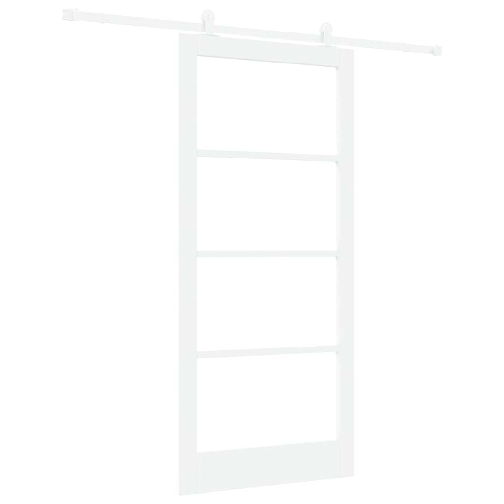 Skydedør ORKDAL Hvid 93 x 202 cm Massivt fyrretræ og glas