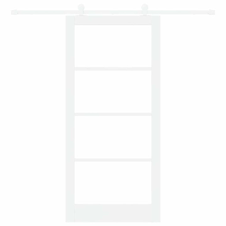 Skydedør ORKDAL Hvid 93 x 202 cm Massivt fyrretræ og glas