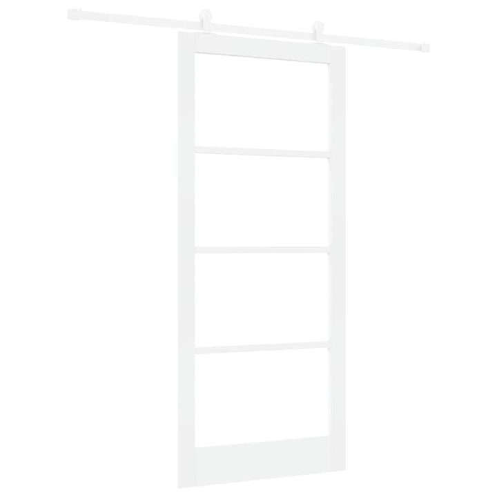 Skydedør ORKDAL Hvid 93 x 211 cm Massivt fyrretræ og glas