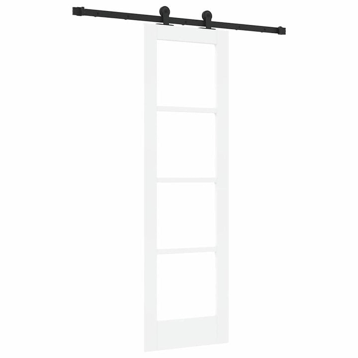 Skydedør ORKDAL Hvid 61 x 198,5 cm Massivt fyrretræ og glas