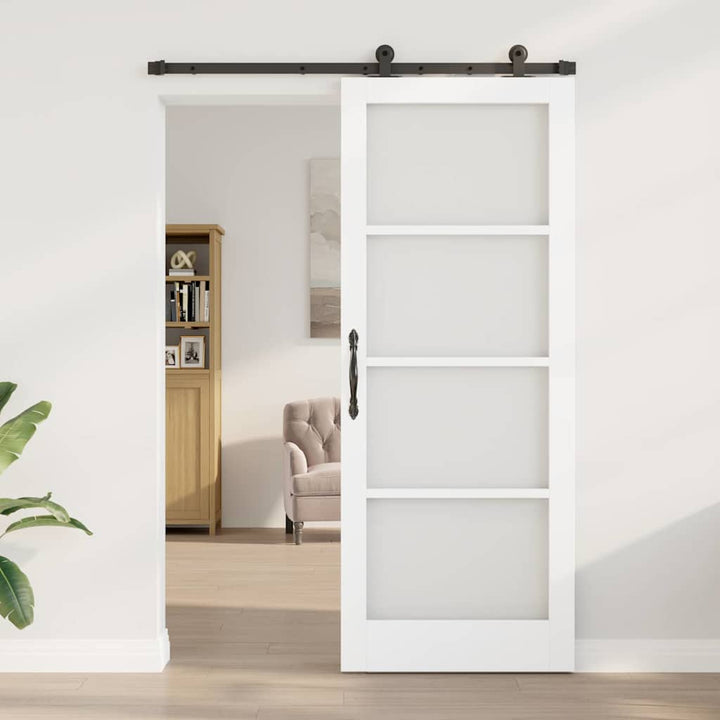 Skydedør ORKDAL Hvid 83 x 211 cm Massivt fyrretræ og glas