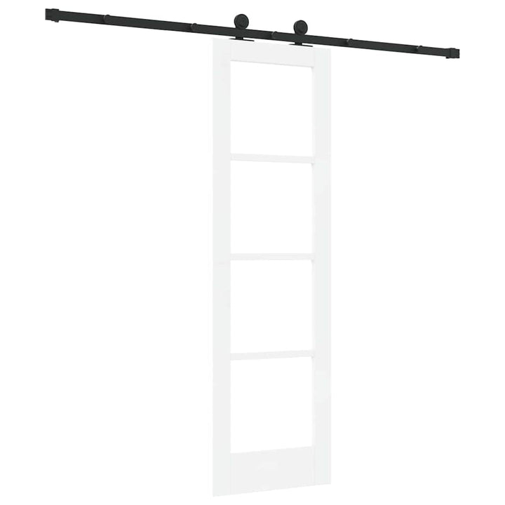 Skydedør ORKDAL Hvid 61 x 198,5 cm Massivt fyrretræ og glas