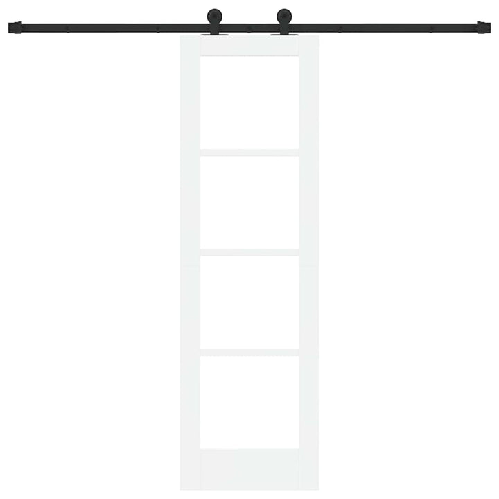 Skydedør ORKDAL Hvid 61 x 198,5 cm Massivt fyrretræ og glas