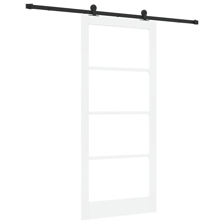 Skydedør ORKDAL Hvid 93 x 211 cm Massivt fyrretræ og glas