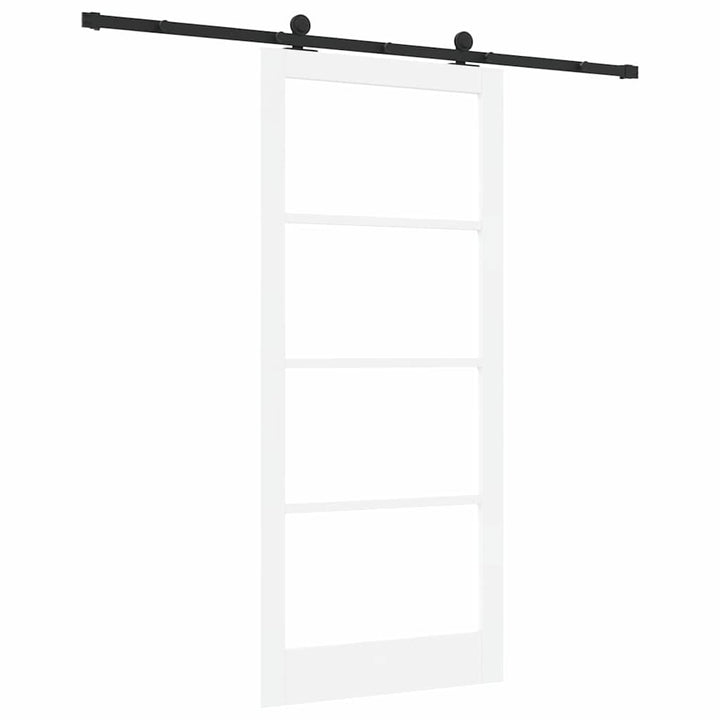 Skydedør ORKDAL Hvid 93 x 211 cm Massivt fyrretræ og glas