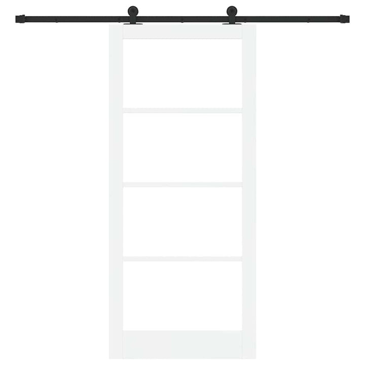 Skydedør ORKDAL Hvid 93 x 211 cm Massivt fyrretræ og glas