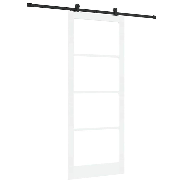 Skydedør ORKDAL Hvid 93 x 232 cm Massivt fyrretræ og glas