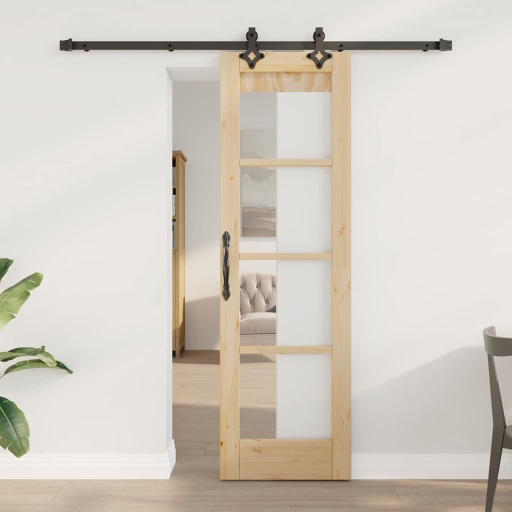 Skydedør ORKDAL Naturlig og sort 61 x 198,5 cm
