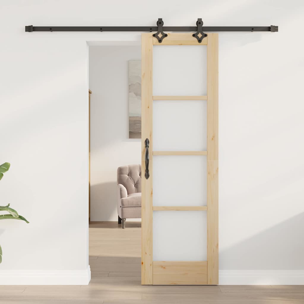 Skydedør ORKDAL Naturlig og sort 61 x 198,5 cm