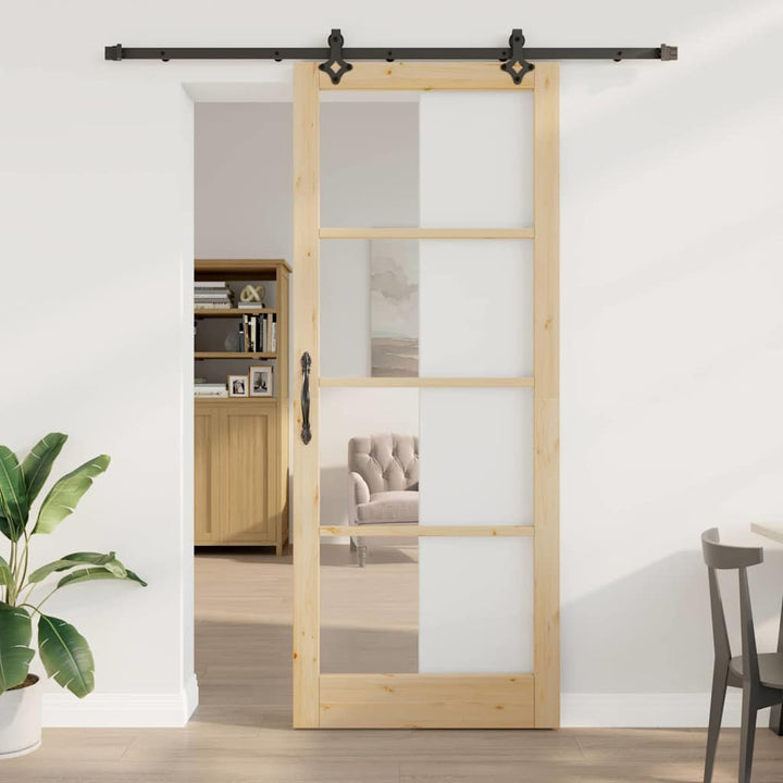 Skydedør ORKDAL Naturlig og sort 93 x 232 cm