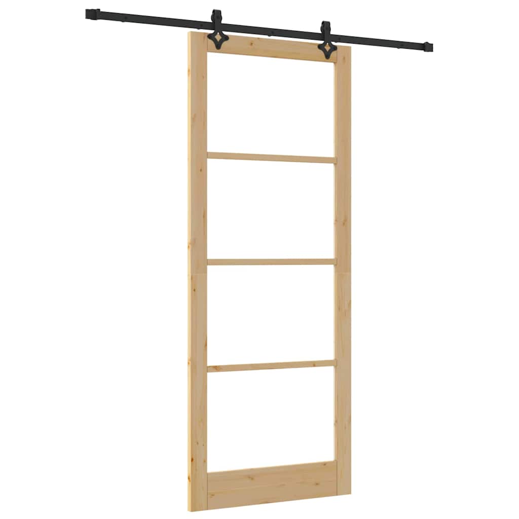 Skydedør ORKDAL Naturlig og sort 93 x 232 cm