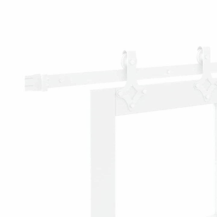 Skydedør 61 x 198,5 cm Massivt fyrretræ og glas Hvid