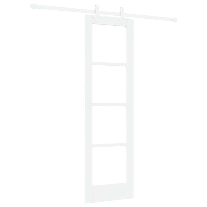 Skydedør 61 x 198,5 cm Massivt fyrretræ og glas Hvid