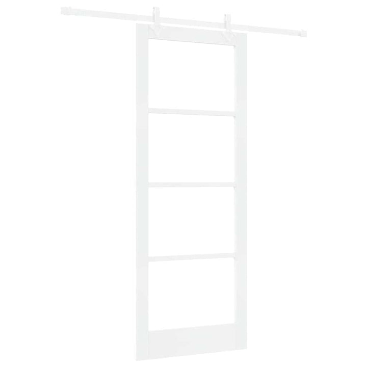 Skydedør 83 x 211 cm Massivt fyrretræ og glas Hvid