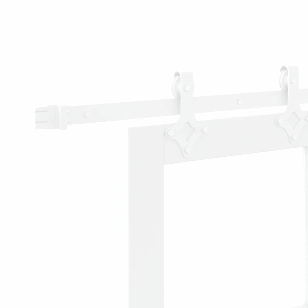 Skydedør Hvid 93 x 232 cm Massivt fyrretræ og glas