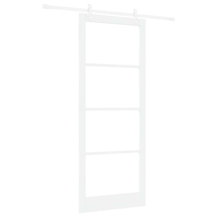 Skydedør Hvid 93 x 232 cm Massivt fyrretræ og glas