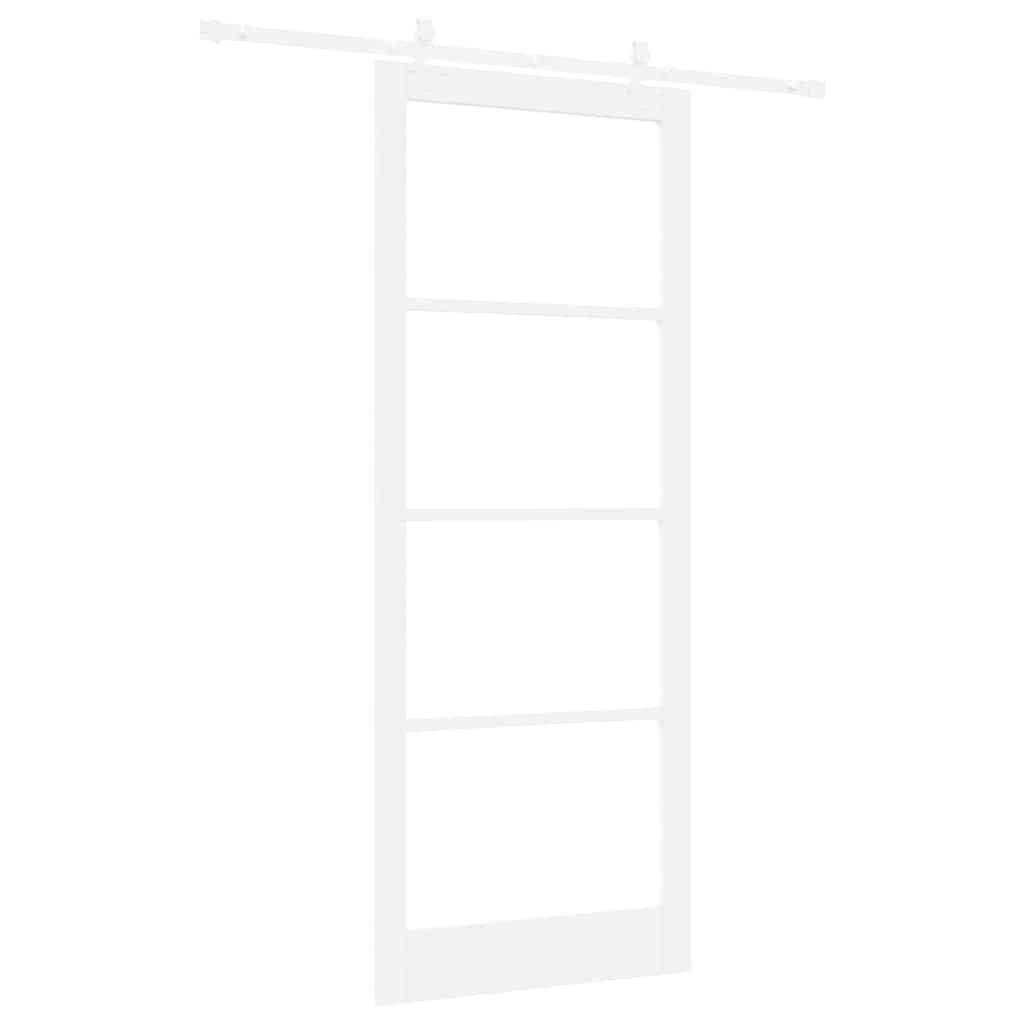Skydedør Hvid 93 x 232 cm Massivt fyrretræ og glas