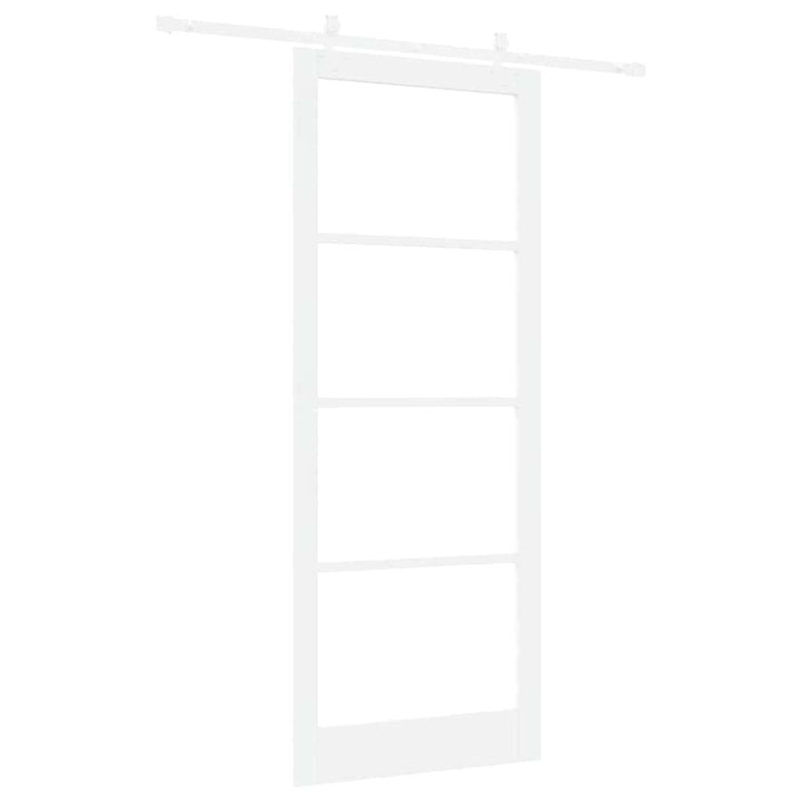Skydedør Hvid 93 x 232 cm Massivt fyrretræ og glas