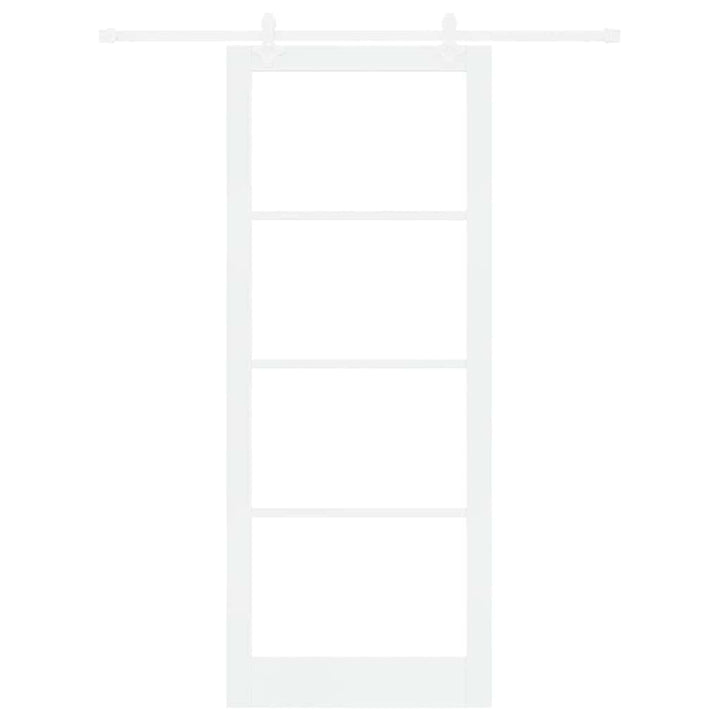 Skydedør Hvid 93 x 232 cm Massivt fyrretræ og glas