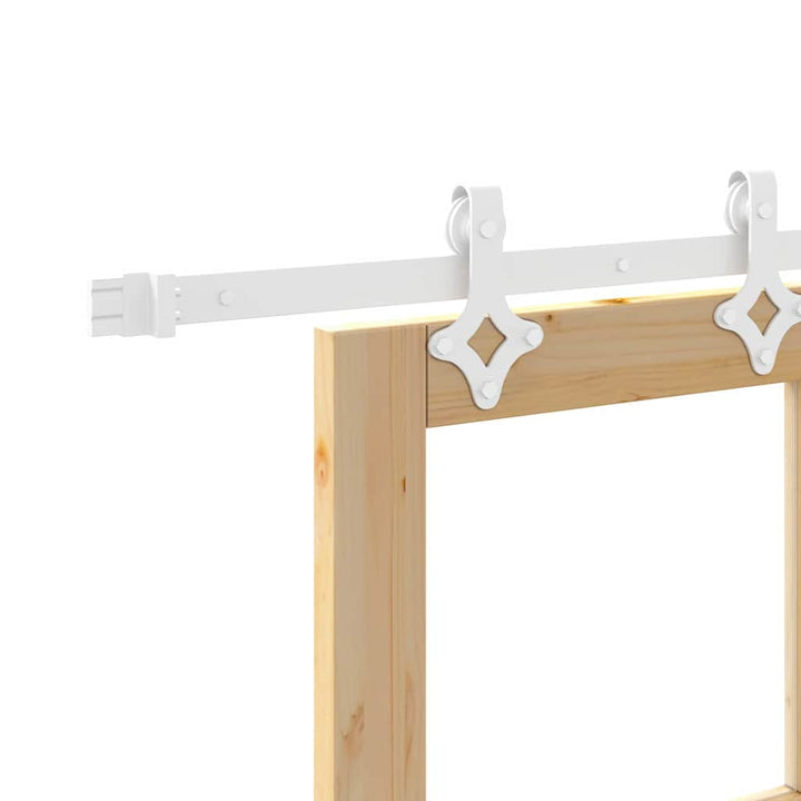 Skydedør 61 x 198,5 cm Massivt fyrretræ og glas Naturfarvet