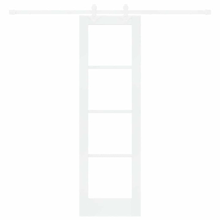 Skydedør 61 x 198,5 cm Massivt fyrretræ og glas Hvid